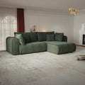 Colțar extensibil dumonde cu ladă de depozitare Monaco L Tilia Verde II 270x185 cm