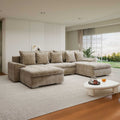 Colțar extensibil dumonde cu ladă de depozitare Leonardo U Cremona Bej 360x185 cm
