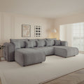 Colțar extensibil dumonde în formă de U cu ladă de depozitare Monaco U Tilia Dove 390x190 cm