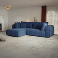 Colțar extensibil dumonde cu ladă de depozitare Monaco L Tilia Albastru 270x100 cm