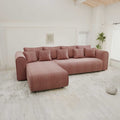 Colțar extensibil dumonde cu ladă de depozitare Monaco XL Tilia Roz 340x185 cm