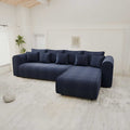 Colțar extensibil dumonde cu ladă de depozitare Monaco XL Tilia Albastru II 340x185 cm