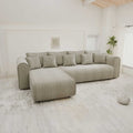 Colțar extensibil dumonde cu ladă de depozitare Monaco XL Tilia Capucino 340x185 cm