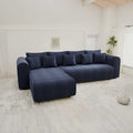 Colțar extensibil dumonde cu ladă de depozitare Monaco XL Tilia Albastru 340x185 cm
