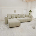 Colțar extensibil dumonde cu ladă de depozitare Monaco XL Tilia Bej 340x185 cm
