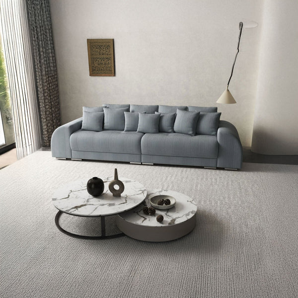 Canapea extensibilă dumonde cu 2 lăzi de depozitare si sezut confortabil din spuma HR, Verona Zoom Grey 310x100 cm Fabrica