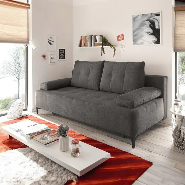 Canapea extensibilă dumonde cu ladă de depozitare si sezut confortabil din spuma HR, Candy Enjoy Kaki, 200x100 cm Fabrica