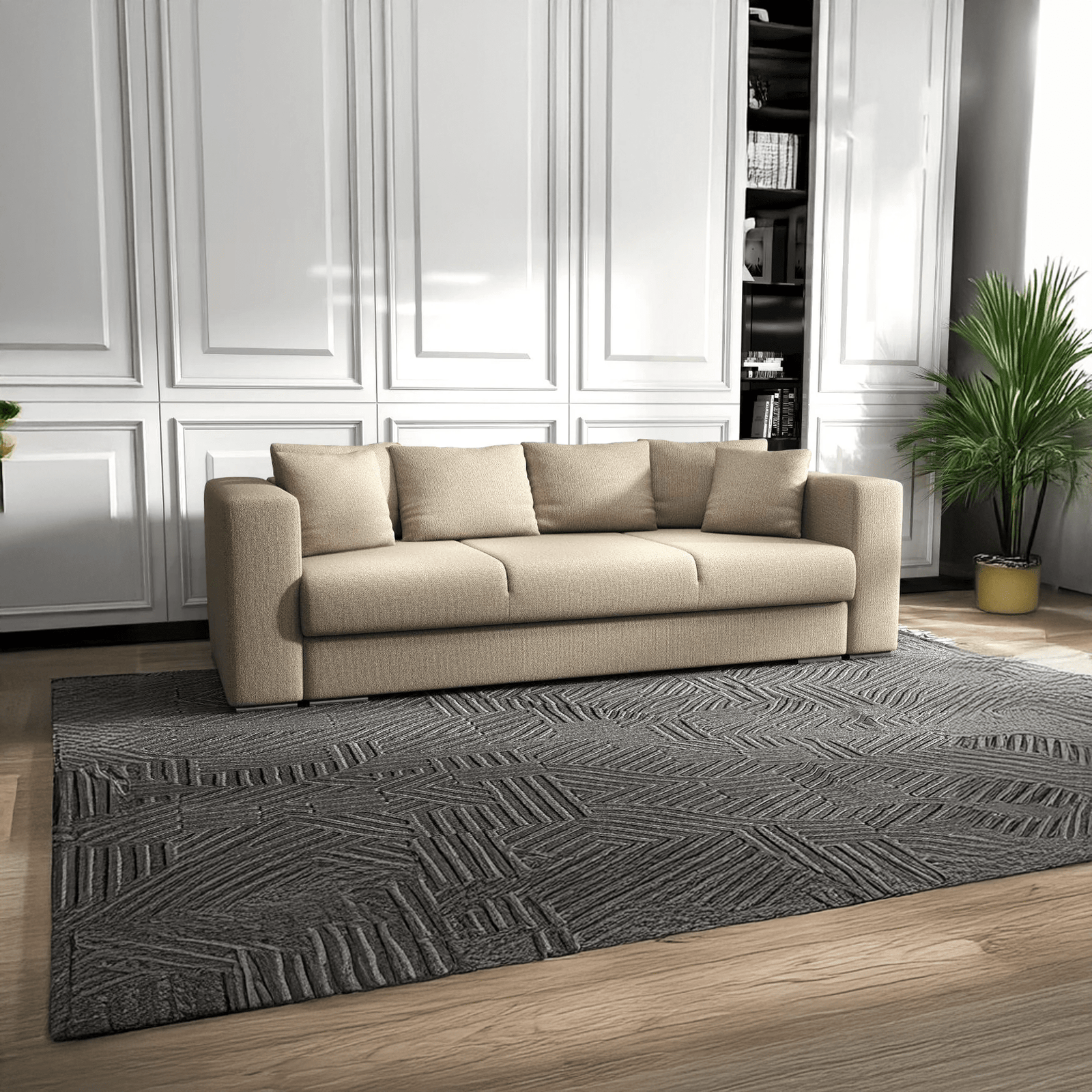 Canapea extensibilă dumonde cu ladă de depozitare si sezut confortabil din spuma HR, Gloria Enjoy Camel 240x100 cm Fabrica