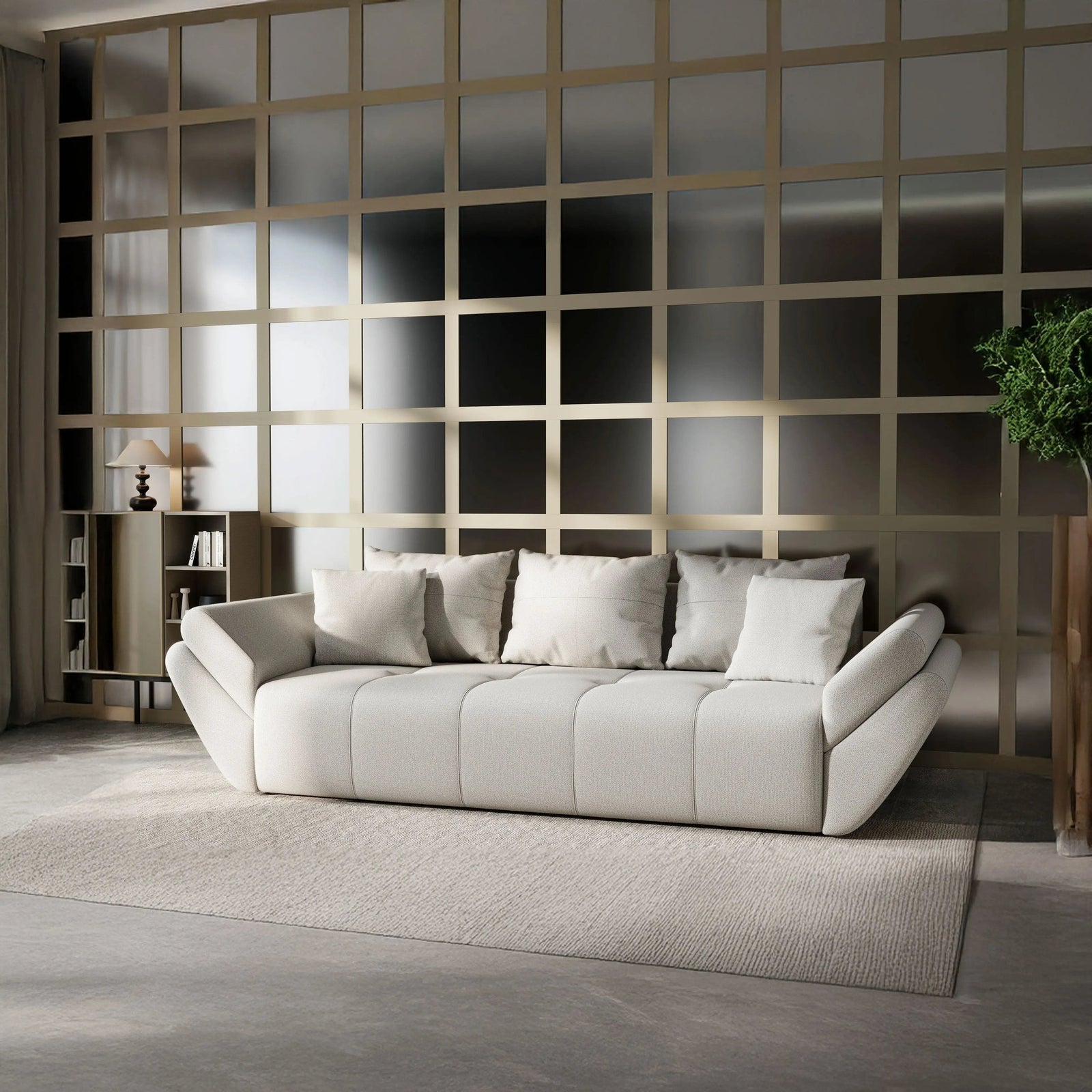 Canapea extensibilă dumonde cu ladă de depozitare si sezut confortabil din spuma HR, Berlin Enjoy Bej 250x100 cm Fabrica