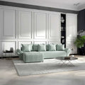 Colțar extensibil dumonde cu ladă de depozitare Berlin XL Ambience Mint 350x185 cm