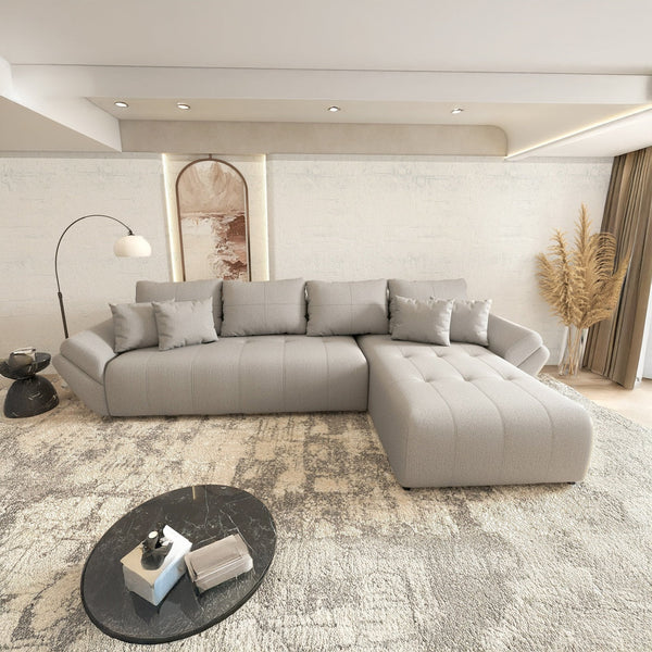 Colțar extensibil dumonde cu ladă de depozitare Berlin XL Enjoy Grey 350x185 cm II