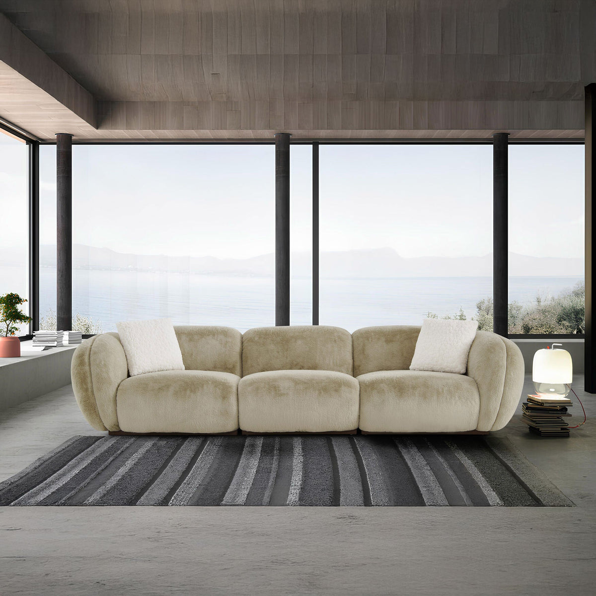 Canapea dumonde cu sezut confortabil din spuma high-density Eternity 318x112 cm