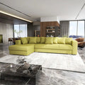 Colțar extensibil dumonde cu ladă de depozitare Gloria Enjoy Green 320x183 cm