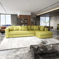 Colțar extensibil dumonde cu ladă de depozitare Gloria Enjoy Green II 320x183 cm