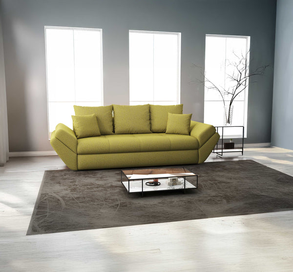Canapea extensibilă dumonde cu ladă de depozitare si sezut confortabil din spuma HR, Loana Enjoy Green 250x100 cm Fabrica