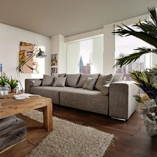 Canapea extensibilă dumonde cu ladă de depozitare Marbela Magma Grey XXL 295x120 cm