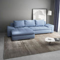 Colțar extensibil dumonde cu ladă de depozitare Leonardo Enjoy Albastru 260x185 cm
