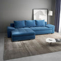 Colțar extensibil dumonde cu ladă de depozitare Leonardo Zoom Albastru 260x185 cm