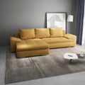Colțar extensibil dumonde cu ladă de depozitare Leonardo Zoom Mustar 260x185 cm