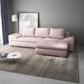 Colțar extensibil dumonde cu ladă de depozitare Leonardo Enjoy Roz 260x185 cm II