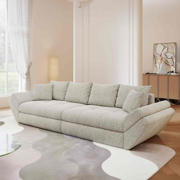 Canapea extensibilă dumonde cu ladă de depozitare Loana Arena Bej 300x100 cm