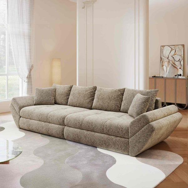 Canapea extensibilă dumonde cu ladă de depozitare Loana Arena Bej 300x100 cm