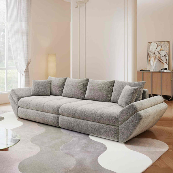 Canapea extensibilă dumonde cu ladă de depozitare Loana Arena Gri grafit 300x100 cm