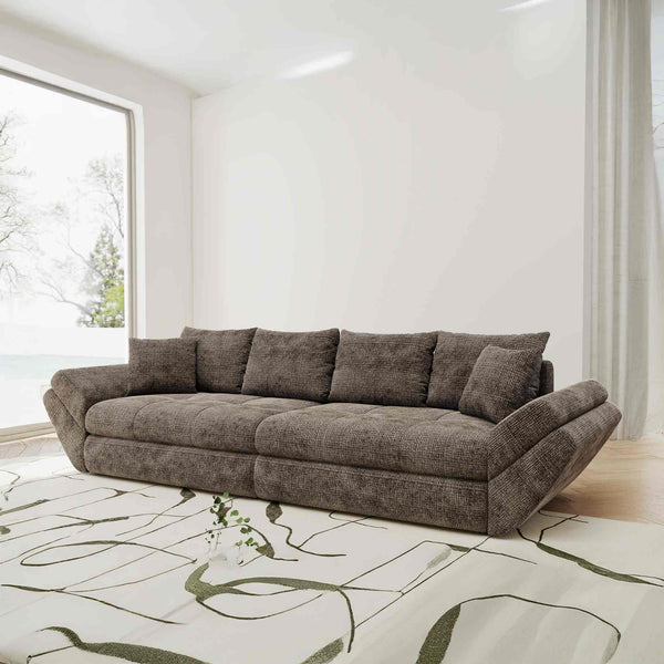 Canapea extensibilă dumonde cu ladă de depozitare Loana Cremona Maro-bej 300x100 cm