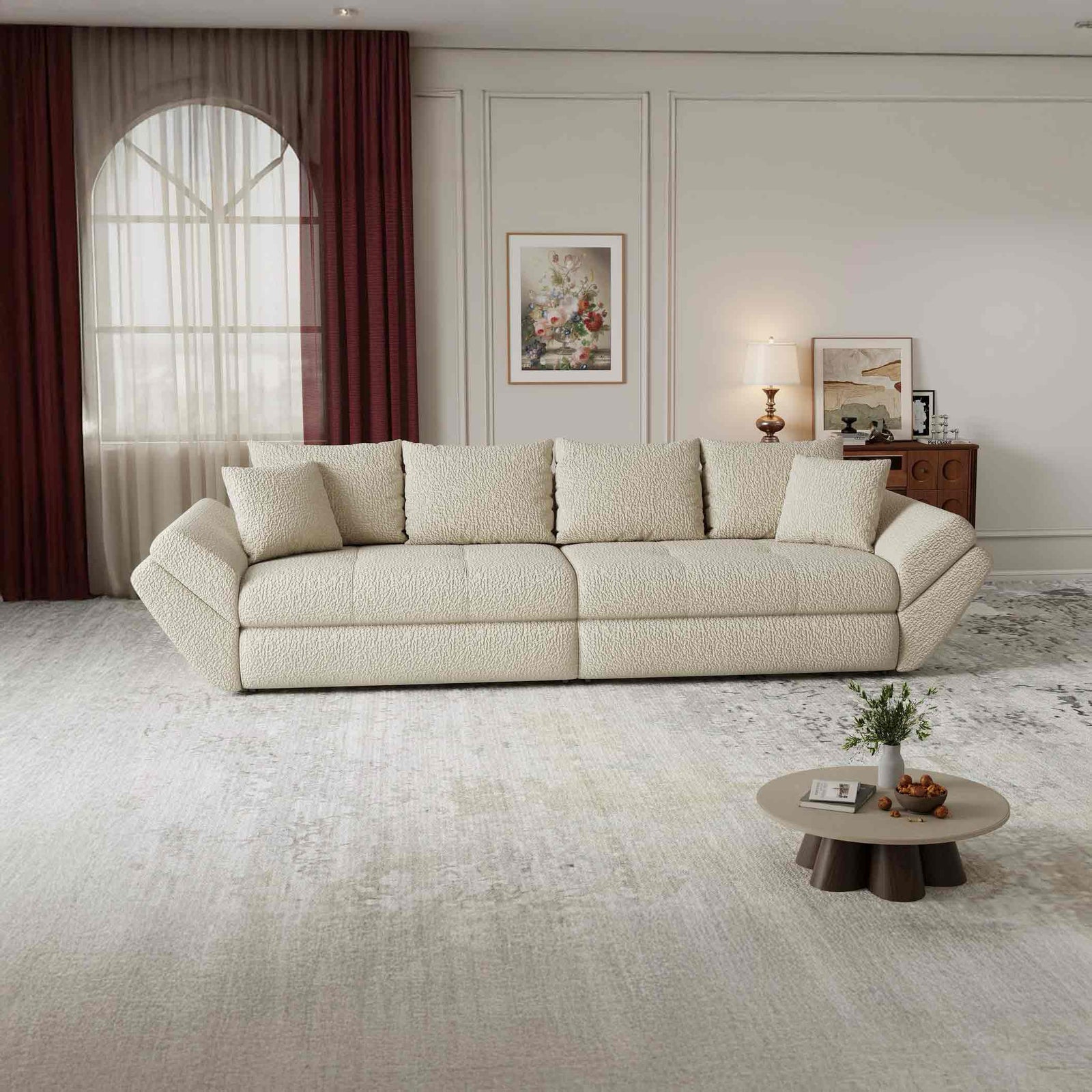Canapea extensibilă dumonde cu ladă de depozitare Loana Jaguar Bej 300x100 cm