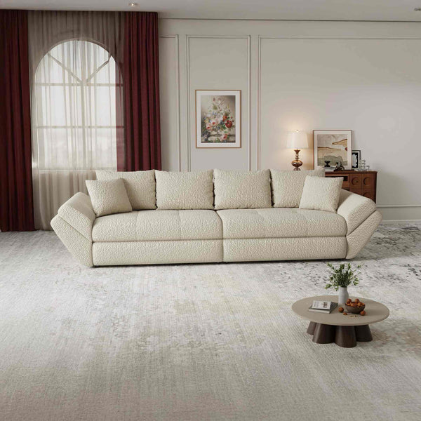 Canapea extensibilă dumonde cu ladă de depozitare Loana Jaguar Bej 300x100 cm