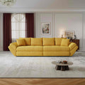 Canapea extensibilă dumonde cu ladă de depozitare Loana Jaguar Galben mustar 300x100 cm