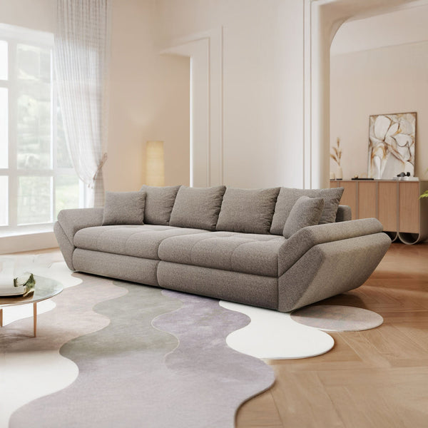 Canapea extensibilă dumonde cu ladă de depozitare Loana Monte Gri 300x100 cm