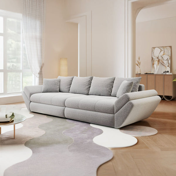 Canapea extensibilă dumonde cu ladă de depozitare Loana Monte Gri 300x100 cm