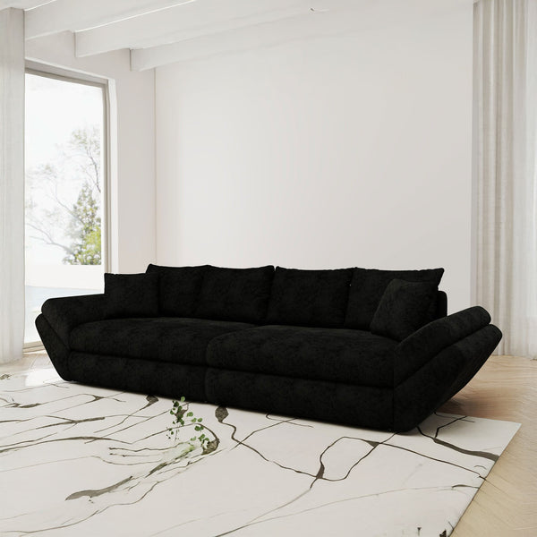 Canapea extensibilă dumonde cu ladă de depozitare Loana Quelle Negru 300x100 cm