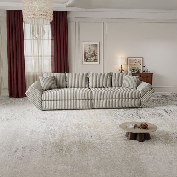 Canapea extensibilă dumonde cu ladă de depozitare Loana Tilia Gri- bej 300x100 cm