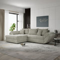 Colțar extensibil dumonde cu ladă de depozitare Loana Cremona Bej 270x185 cm
