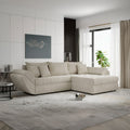 Colțar extensibil dumonde cu ladă de depozitare Loana Cremona Gri deschis II 270x185 cm