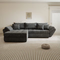 Colțar extensibil dumonde cu ladă de depozitare Loana Cremona Gri 270x185 cm