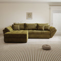 Colțar extensibil dumonde cu ladă de depozitare Loana Cremona Olive 270x185 cm