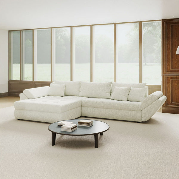 Colțar extensibil dumonde cu ladă de depozitare Loana Jaguar Ivory 270x185 cm