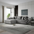 Colțar extensibil dumonde cu ladă de depozitare Loana Monolith Gri 270x185 cm