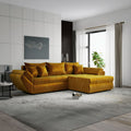 Colțar extensibil dumonde cu ladă de depozitare Loana Monolith Mustar II 270x185 cm
