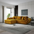 Colțar extensibil dumonde cu ladă de depozitare Loana Monolith Mustar 270x185 cm