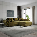 Colțar extensibil dumonde cu ladă de depozitare Loana Monolith Verde olive II 270x185 cm