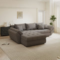 Colțar extensibil dumonde cu ladă de depozitare Loana Monte Gri 270x185 cm
