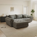 Colțar extensibil dumonde cu ladă de depozitare Loana Quelle Gri 270x185 cm