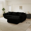 Colțar extensibil dumonde cu ladă de depozitare Loana Quelle Negru II 270x185 cm