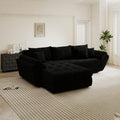 Colțar extensibil dumonde cu ladă de depozitare Loana Quelle Negru 270x185 cm