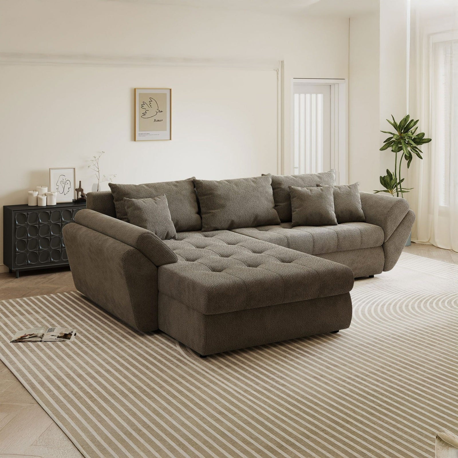 Colțar extensibil dumonde cu ladă de depozitare Loana Vibe 270x185 cm