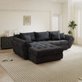 Colțar extensibil dumonde cu ladă de depozitare Loana Vibe Gri antracit 270x185 cm